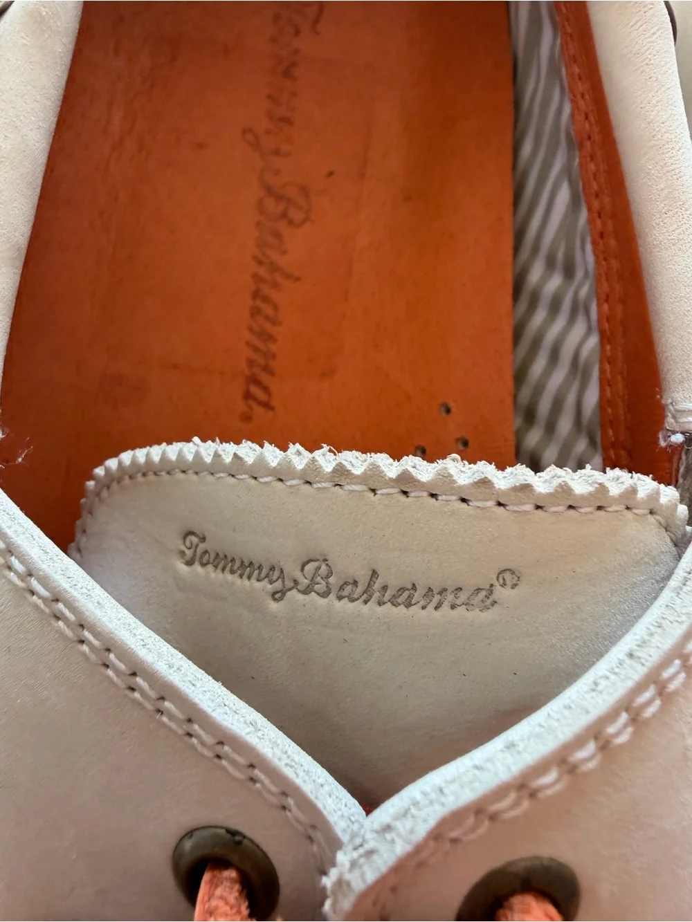 Tommy Bahama White Boat Shoes